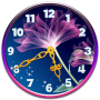 icon Neon Flowers Clock